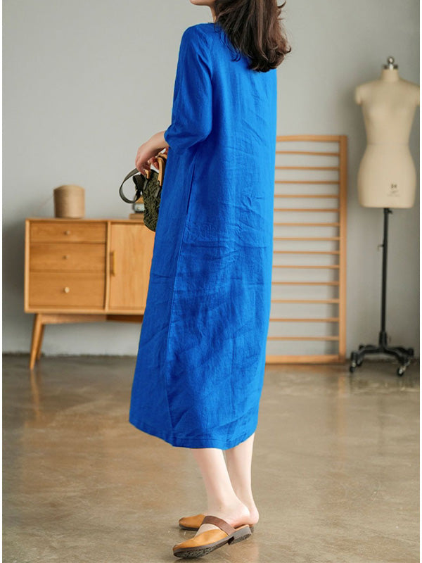 Amelia Cotton Linen Gathered Dress
