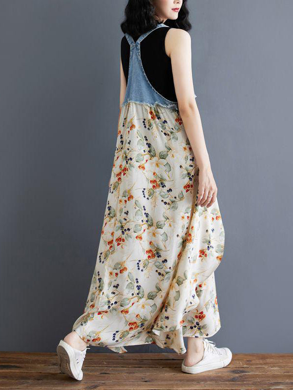 Charlotte Patchwork Denim Overall Dress