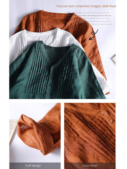 Amelia Cotton Linen Gathered Dress