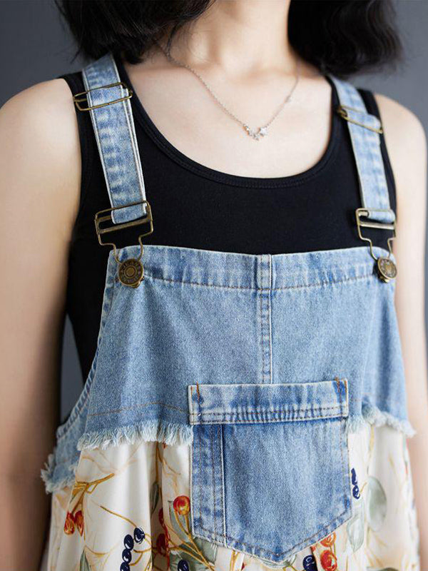 Charlotte Patchwork Denim Overall Dress