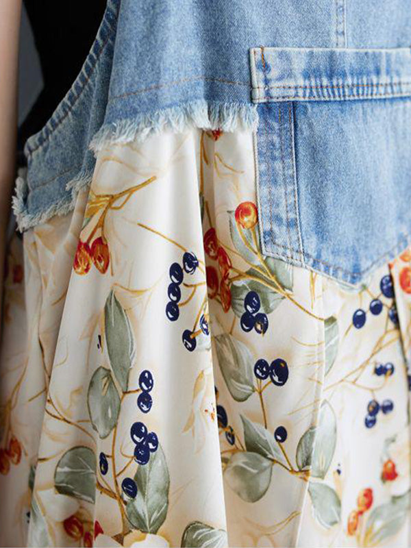 Charlotte Patchwork Denim Overall Dress