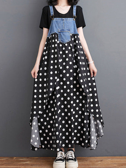 Charlotte Patchwork Denim Overall Dress