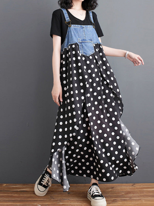 Charlotte Patchwork Denim Overall Dress
