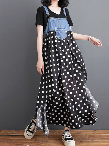 Charlotte Patchwork Denim Overall Dress