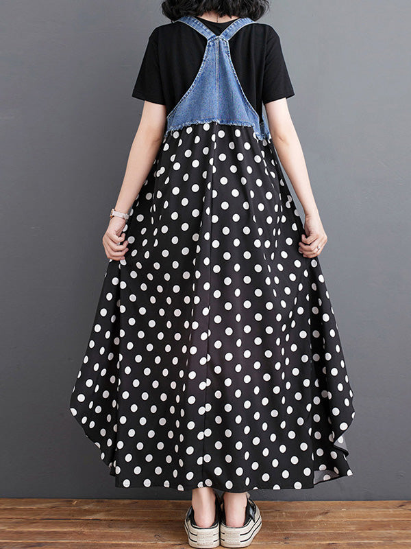 Charlotte Patchwork Denim Overall Dress