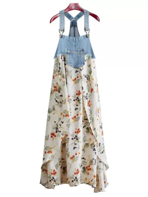 Charlotte Patchwork Denim Overall Dress