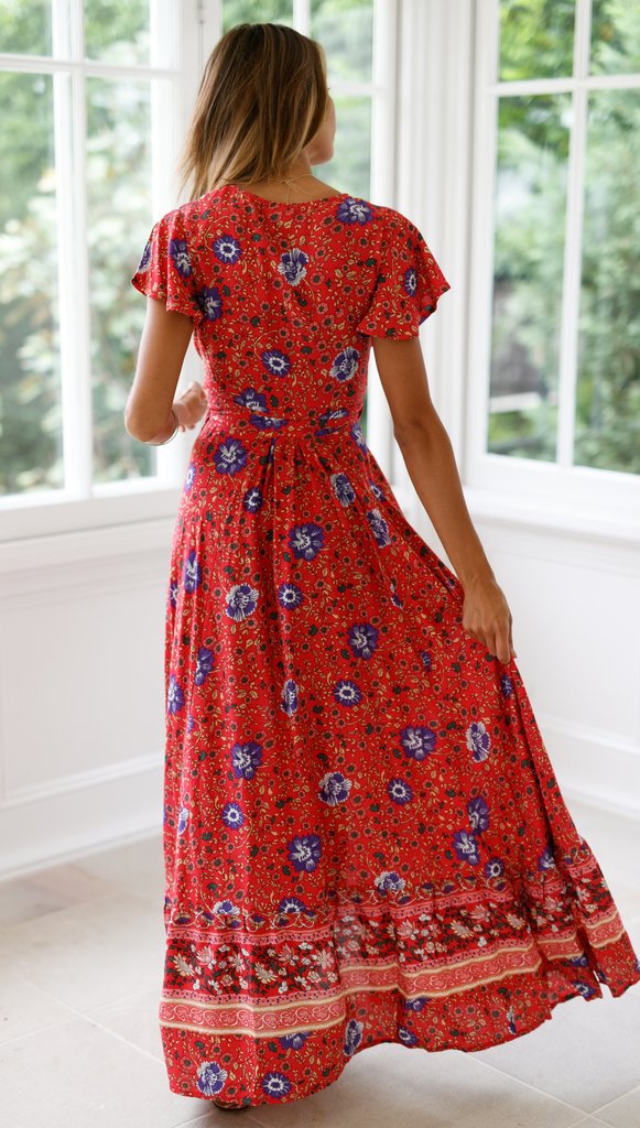 Charlotte Floral Wrap Maxi Dress