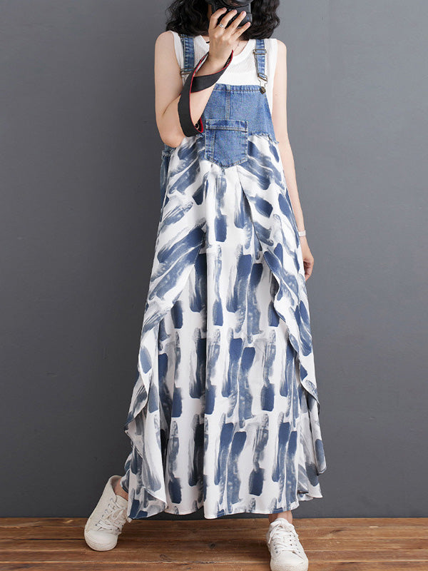 Charlotte Patchwork Denim Overall Dress