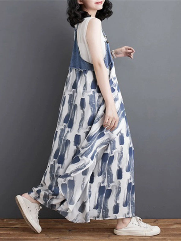 Charlotte Patchwork Denim Overall Dress