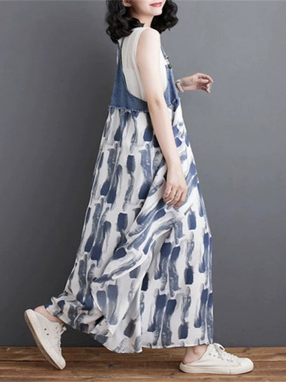 Charlotte Patchwork Denim Overall Dress