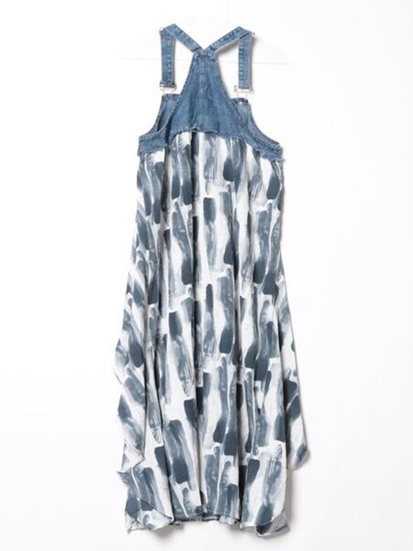 Charlotte Patchwork Denim Overall Dress