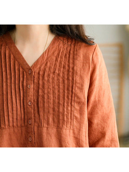 Amelia Cotton Linen Gathered Dress