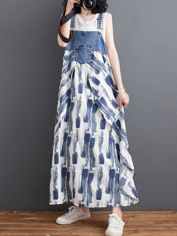 Charlotte Patchwork Denim Overall Dress