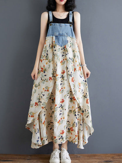 Charlotte Patchwork Denim Overall Dress