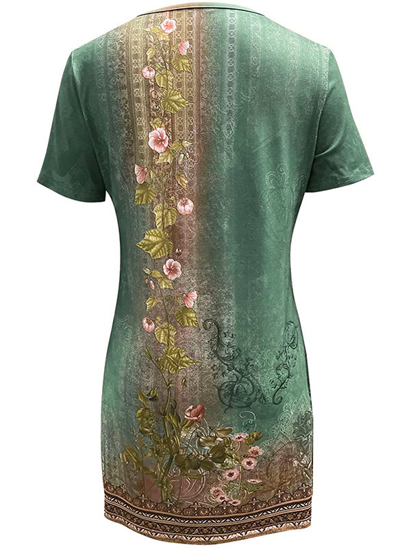 Victoria Vintage Floral V-Neck Dress