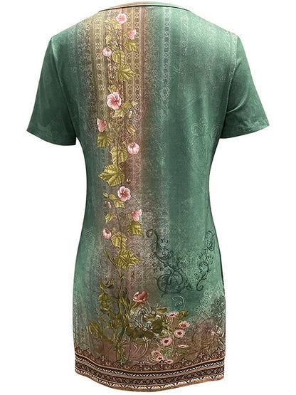 Victoria Vintage Floral V-Neck Dress