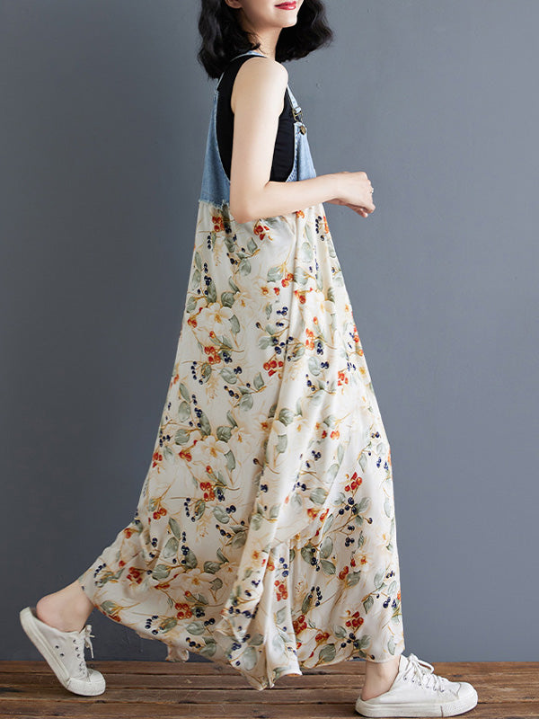 Charlotte Patchwork Denim Overall Dress