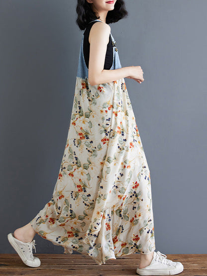 Charlotte Patchwork Denim Overall Dress
