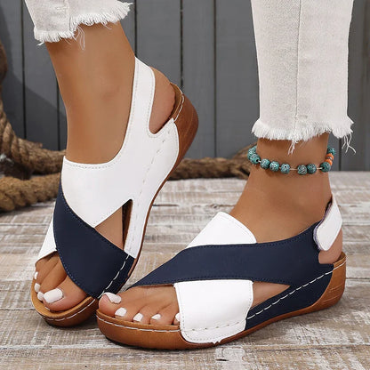 Isabella Italian Panel Wedge Sandals